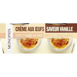 MONOPRIX Crème aux oeufs saveur vanille 400g