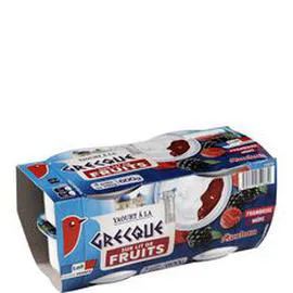 AUCHAN Yaourt à la grecque sur lit de fruits rouges 4x150g