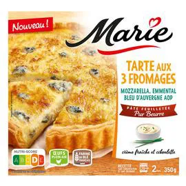 MARIE Marie Tarte Aux 3 Fromages Mozarella Emmental Bleu D'Auvergne Aop 350g