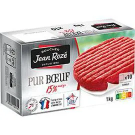 JEAN ROZÉ Steak haché pur boeuf 15% MG 1kg