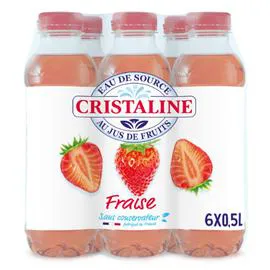 CRISTALINE Eau aromatisée jus de fraise 6x50cl