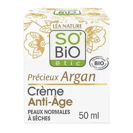 LÉA NATURE, SO'BIO ÉTIC Crème Visage Soin Anti-Âge Jour Précieux Argan Bio 50ml