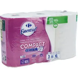 CARREFOUR ESSENTIAL Essuie-tout Compact x3