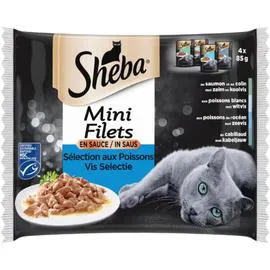 SHEBA Pâtée pour chat délice en sauce 4x85g
