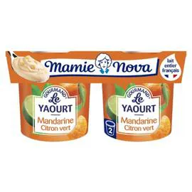 MAMIE NOVA Yaourt aux fruits gourmand mandarine citron vert 2x150g