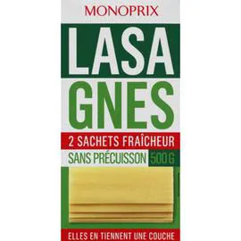 MONOPRIX Lasagnes sans précuisson 500g