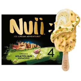 NUII Glace Bâtonnet Pistache d'Anatolie et Crème x4
