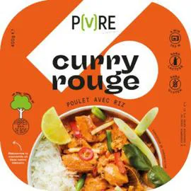 TOPSFOOD, P[V]RE Pure curry rouge poulet avec riz 400g