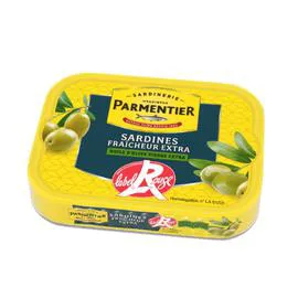 PARMENTIER Sardine Fraîcheur Extra Huile d'olive vierge extra Label Rouge 135g