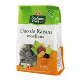 MARQUE REPÈRE, COULEURS VIVES Duo de raisins moelleux 250g