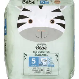 MONOPRIX BÉBÉ Culotte Ecolabel Taille 5, 12 1kg