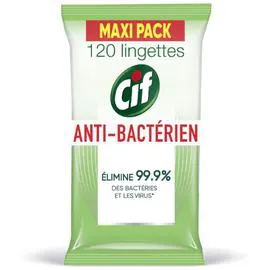 CIF Lingette Nettoyante Multi-Usages Antibactérien x120 