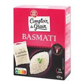 MARQUE REPÈRE, COMPTOIR DU GRAIN Riz Basmati Sélection Riz long 5x90g