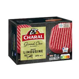 CHARAL Steak haché pur boeuf Limousin 10x100g