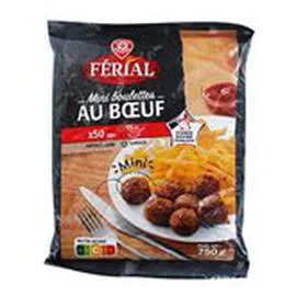 MARQUE REPÈRE, FÉRIAL Mini boulette au boeuf x50 environ 750g