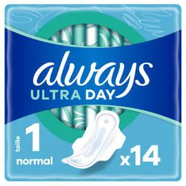 ALWAYS, ULTRA Serviette Hygiénique Avec Ailettes Normal Taille1 x14