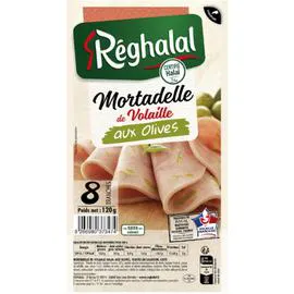 RÉGHALAL Mortadelle de volaille halal aux olives 120g