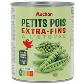 AUCHAN Petits pois à l'étuvée extra-fins 560g