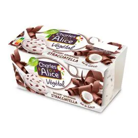 CHARLES & ALICE Dessert végétal coco stracciatella 2x110g