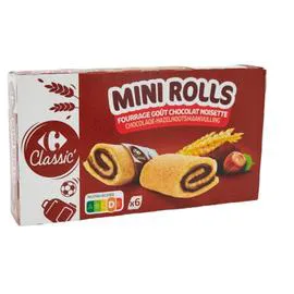 CARREFOUR CLASSIC' Génoises fourrage chocolat noisette 150g