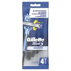 GILLETTE Rasoir Jetable Rasoirs Jetables Blue3 Smooth X4 x4