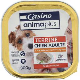 ANIMAPLUS Casino Animaplus Terrine Chien Adulte Volaille & légumes 300g