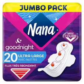 NANA Serviettes hygiéniques Ultra Goodnight x20