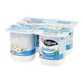MARQUE REPÈRE, DÉLISSE Yaourts brassés Nature 4x125g