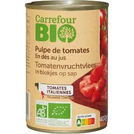 CARREFOUR BIO Tomates bio pelées en dés 400g