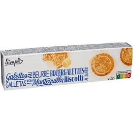 CARREFOUR SIMPL Biscuits galettes au beurre 125g