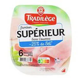 MARQUE REPÈRE, TRADILÈGE Jambon supérieur -25%de sel - 6 tranches 240g