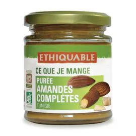 ÉTHIQUABLE Purée d'amandes complètes Tunisie Bio 170g