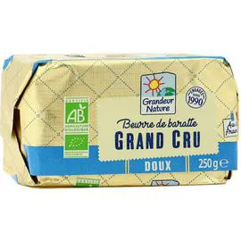 GRANDEUR NATURE Beurre De Baratte Doux Au Lait Cru Bio 250g