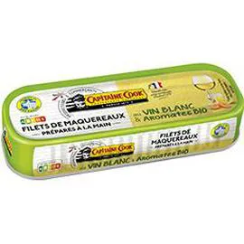 CAPITAINE COOK BIO Filets de maquereaux au vin blanc et aromates BIO 176g