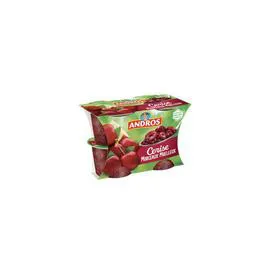 ANDROS Dessert fruitier cerise morceaux 4x100g