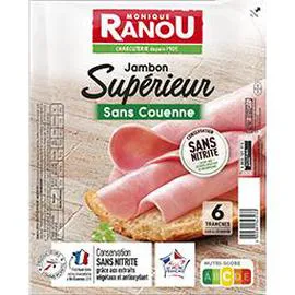 MONIQUE RANOU Jambon supérieur conservation sans nitrite sans couenne 210g