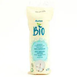 AUCHAN BIO Cotons disques à démaquiller x70