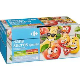 CARREFOUR Compote assortiment sans sucres ajoutés 20x90g