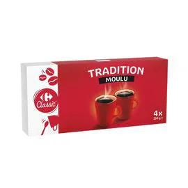 CARREFOUR Café moulu classic 4x250g