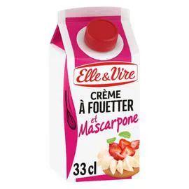 ELLE & VIRE Crème à fouetter et mascarpone 36% MG 33cl