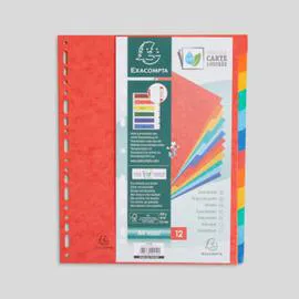 EXACOMPTA 12 Intercalaires Cartons, Format A4 Maxi l'unité