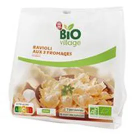 MARQUE REPÈRE, BIO VILLAGE Raviolis aux 3 fromages Bio 250g