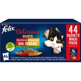 PURINA, FELIX Pâtée pour chat gelée de boeuf au légumes 44x85g