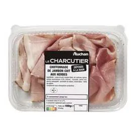 AUCHAN LE CHARCUTIER Chiffonnade de jambon cuit aux herbes 100g