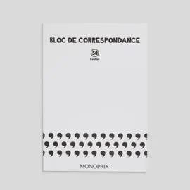 MONOPRIX MAISON Bloc de correspondance, 14,8x21cm, uni, 50 feuilles l'unité