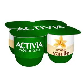 DANONE, ACTIVIA Yaourt vanille bifidus 4x125g