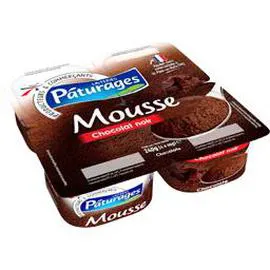 PÂTURAGES Mousse chocolat noir 4x60g