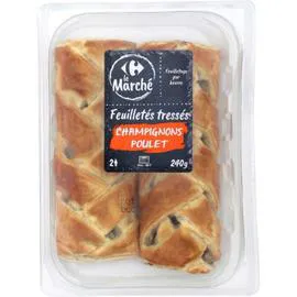 CARREFOUR LE MARCHÉ Feuilletés tressés champignons poulet 2x120g