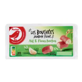 AUCHAN Bouchées jambon ail et fines herbes 100g