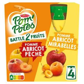 MATERNE, POM'POTES Pom'Potes Pomme Abricot Pêche & Pomme Abricot Mirabelle 4x90g
